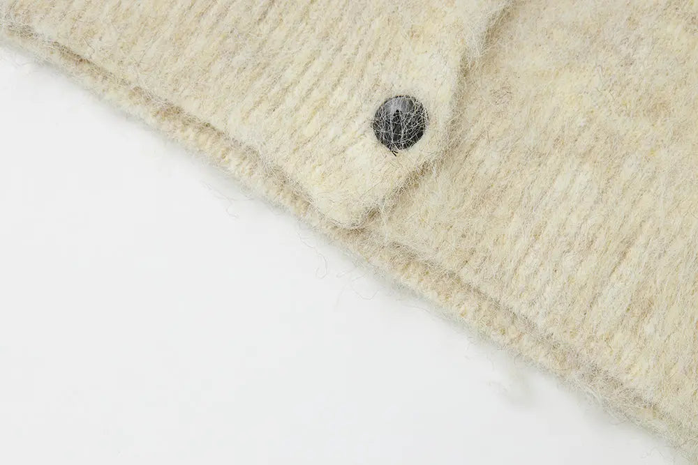 An image of a   S41920 Relaxed Fit Fuzzy Mohair-Look Vest by  Mirra Masa