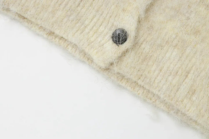 An image of a   S41920 Relaxed Fit Fuzzy Mohair-Look Vest by  Mirra Masa