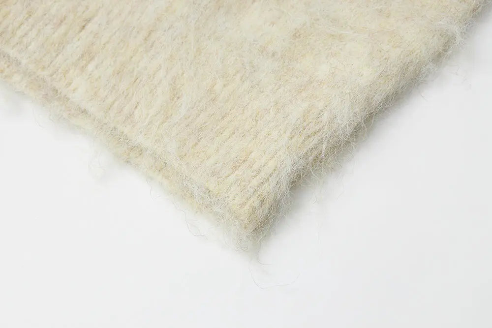 An image of a   S41920 Relaxed Fit Fuzzy Mohair-Look Vest by  Mirra Masa