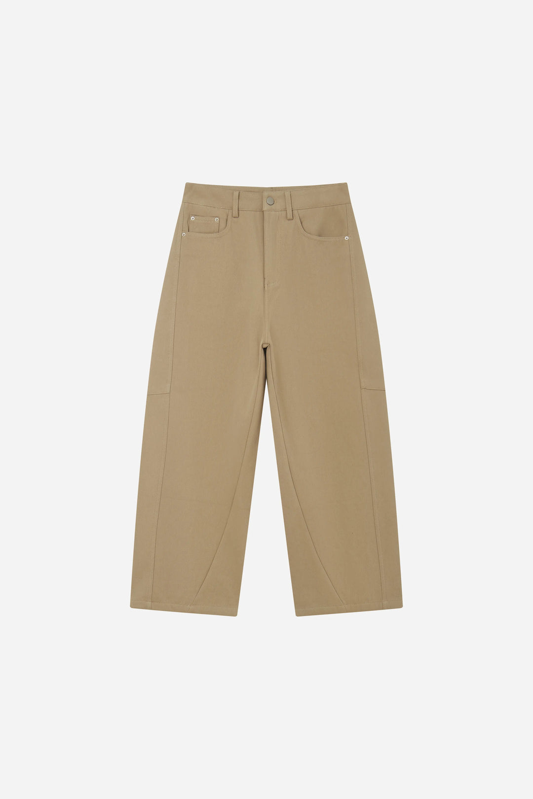 An image of a   S42203 Mid-Rise Cotton Barrel Pant by  Mirra Masa