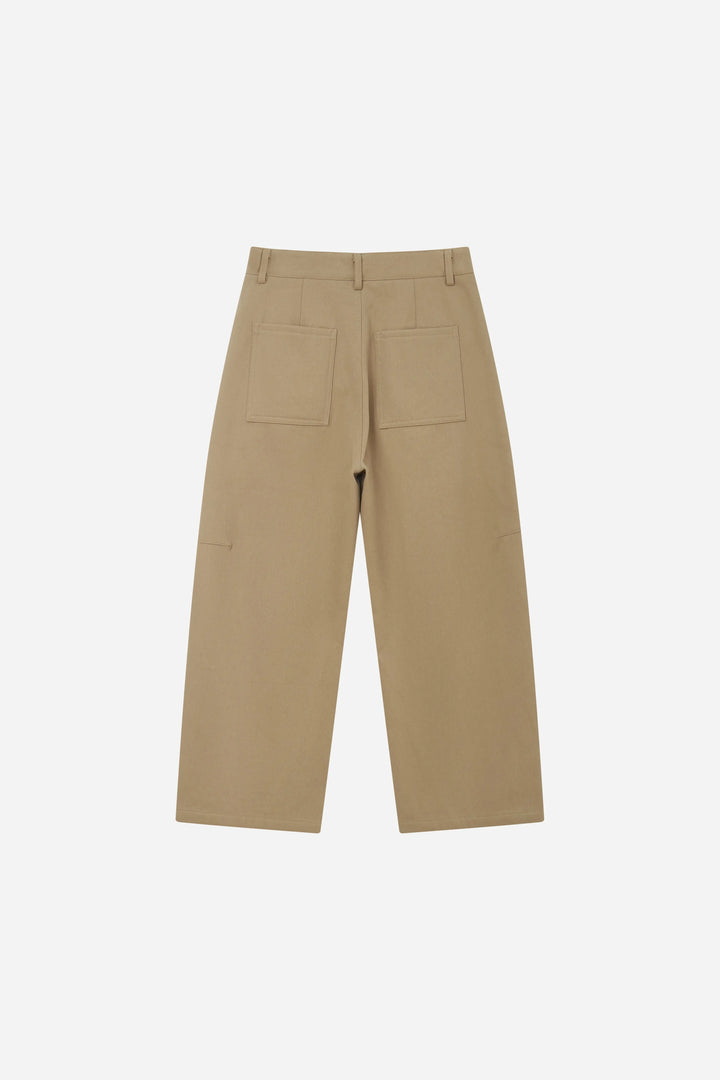 An image of a   S42203 Mid-Rise Cotton Barrel Pant by  Mirra Masa