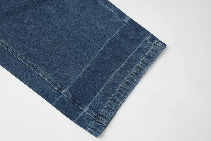 An image of a   S42290 Asymmetric Fold-Over Wide Leg Jeans by  Mirra Masa
