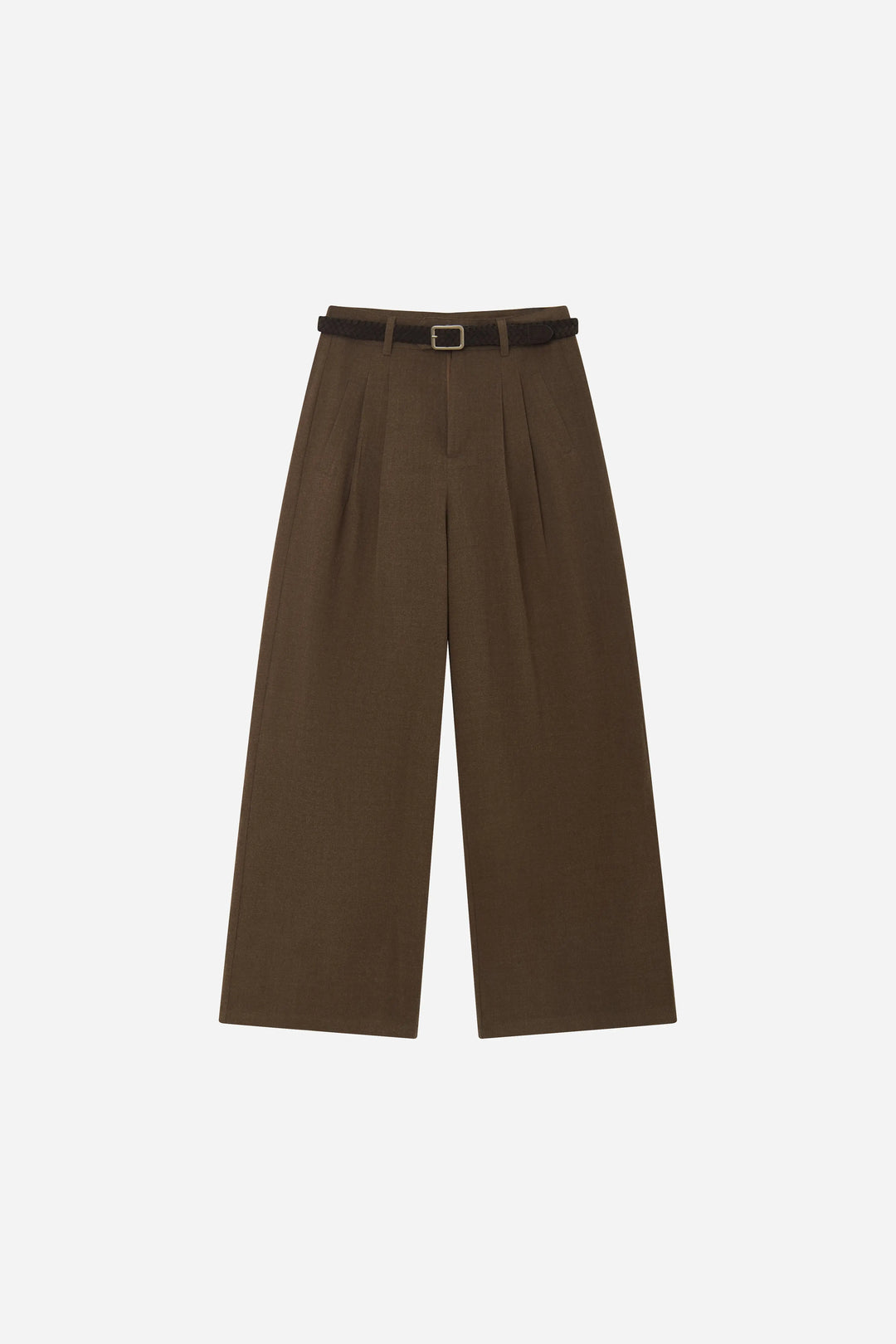 An image of a   S42543 Belted Pleated Wide Leg Pants by  Mirra Masa