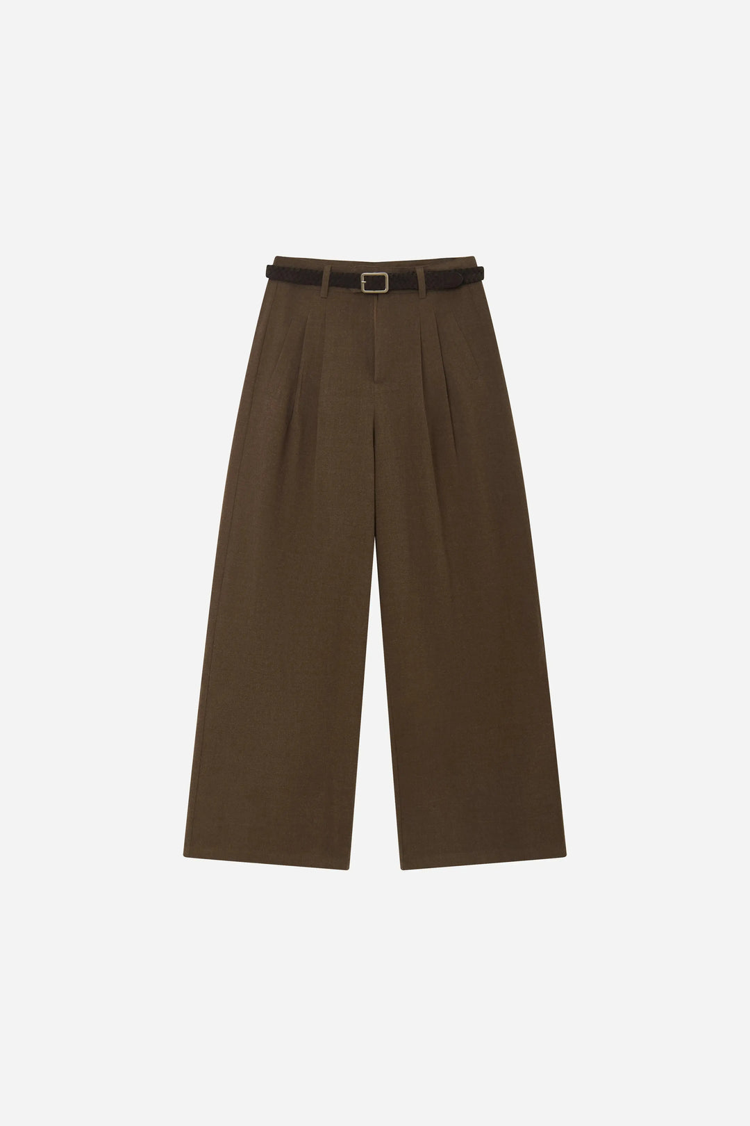 An image of a   S42543 Belted Pleated Wide Leg Pants by  Mirra Masa