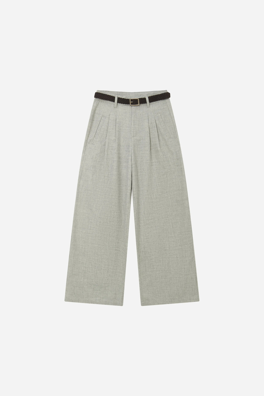 An image of a   S42543 Belted Pleated Wide Leg Pants by  Mirra Masa