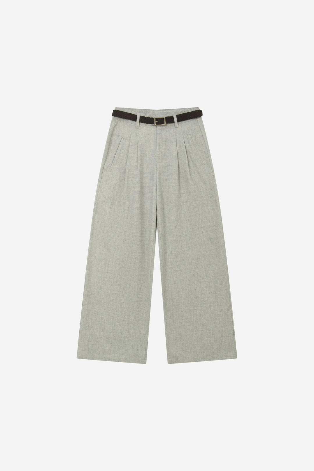An image of a   S42543 Belted Pleated Wide Leg Pants by  Mirra Masa