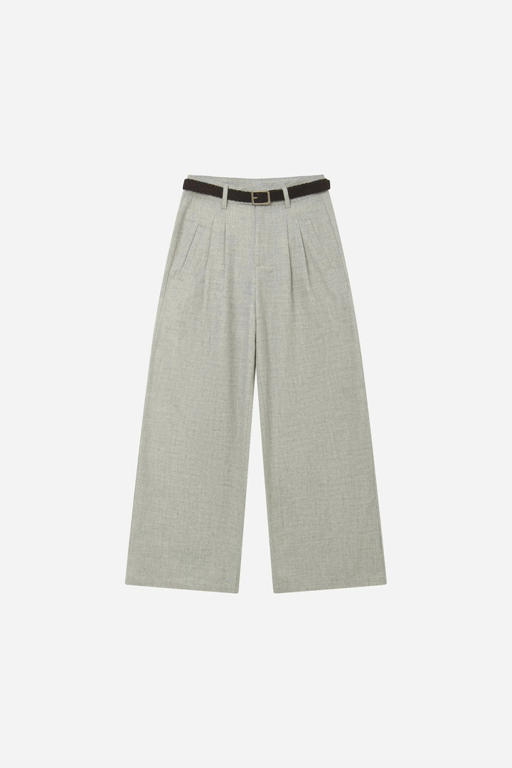 An image of a   S42543 Belted Pleated Wide Leg Pants by  Mirra Masa