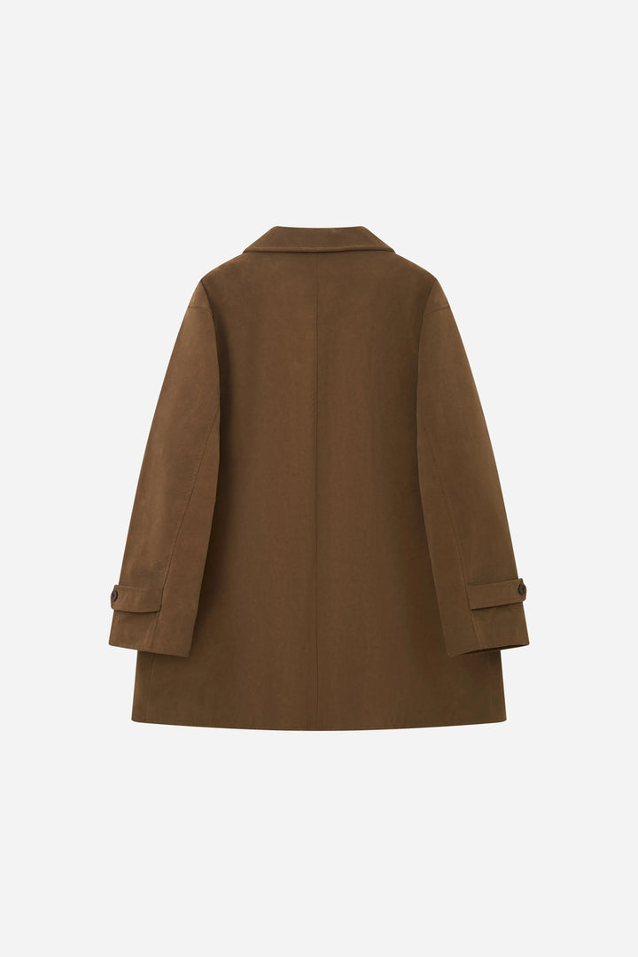 An image of a   S44419 Suede Workwear Jacket by  Mirra Masa