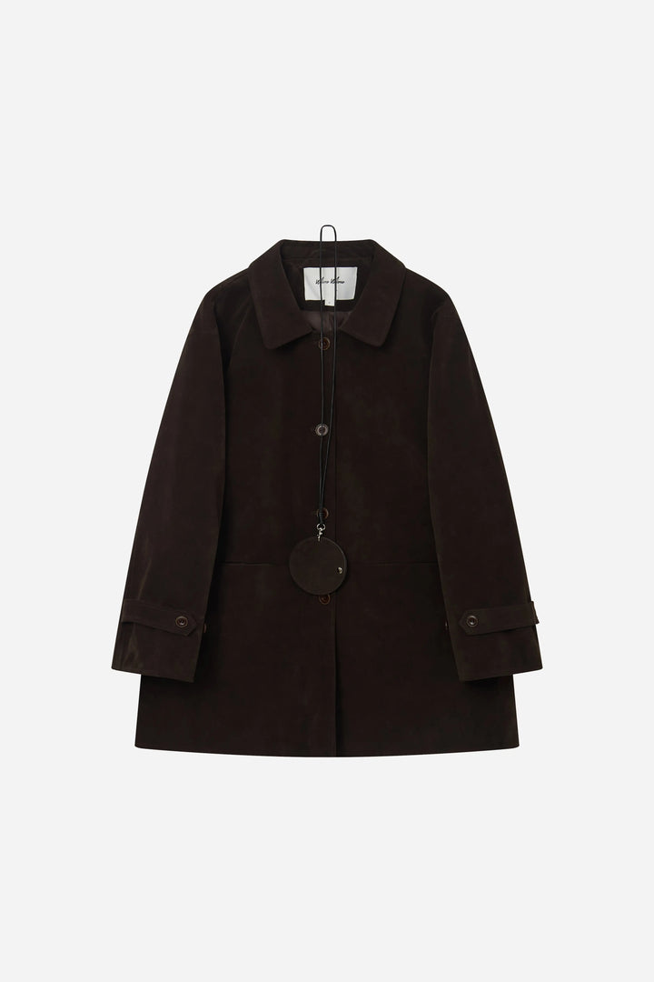 An image of a   S44419 Suede Workwear Jacket by  Mirra Masa