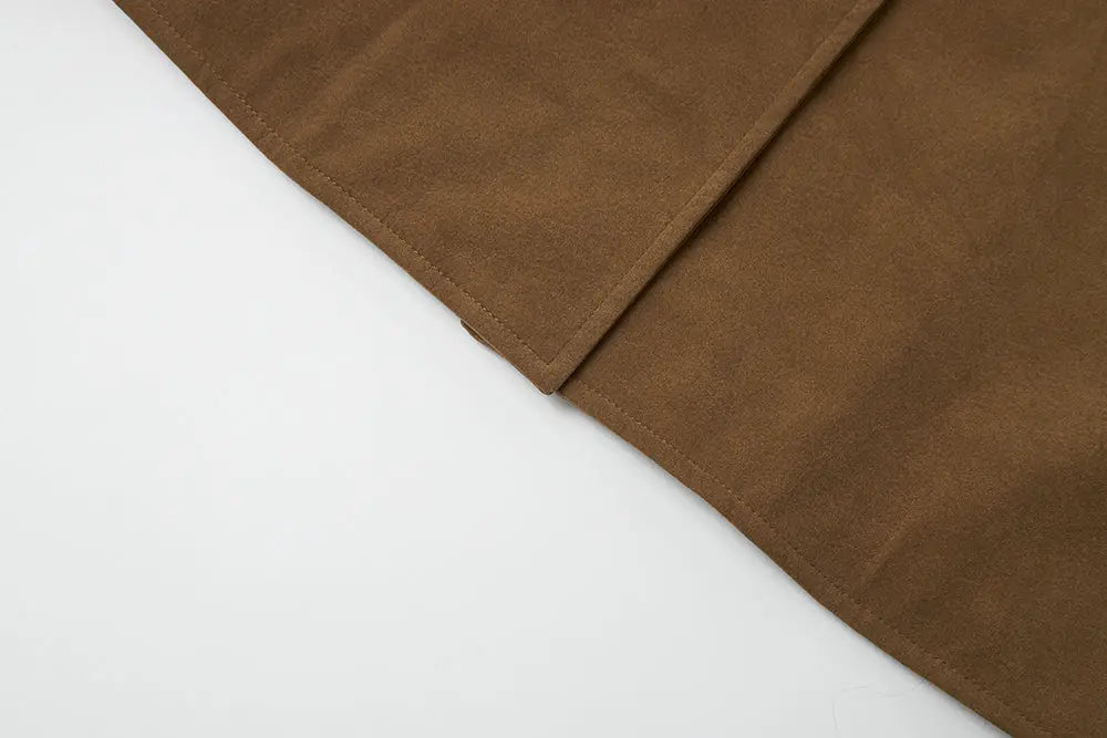 An image of a   S44419 Suede Workwear Jacket by  Mirra Masa