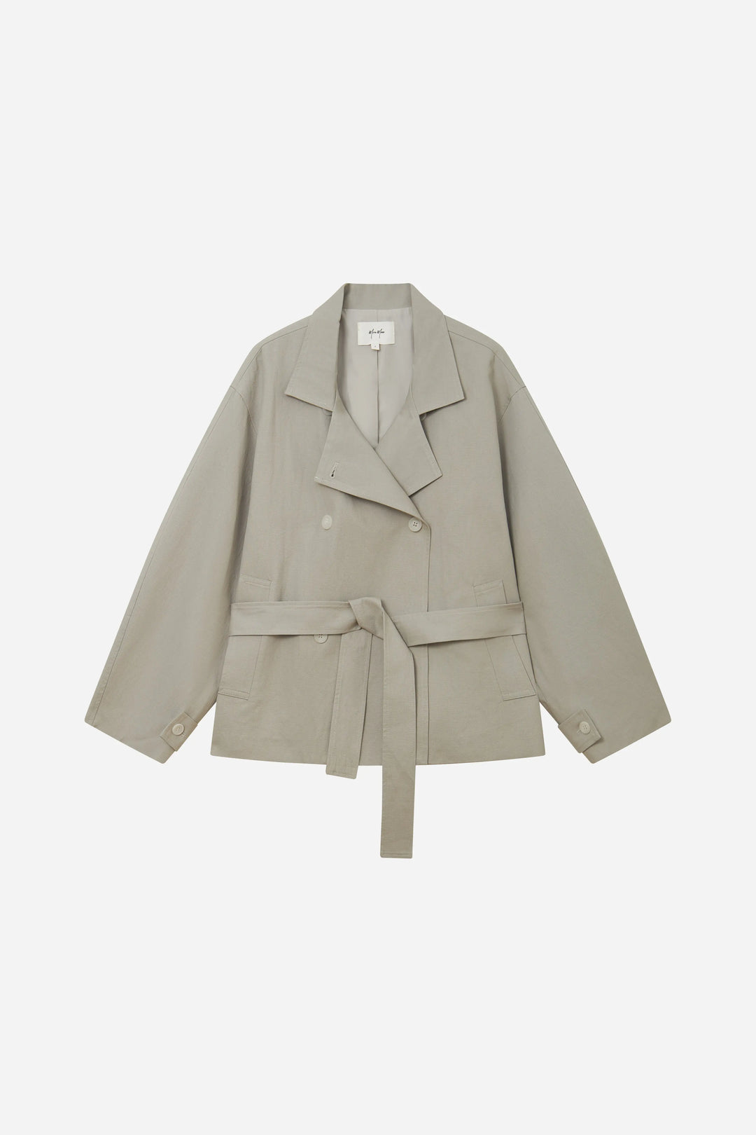 An image of a   S44879 Double Breasted High Neck Jacket by  Mirra Masa