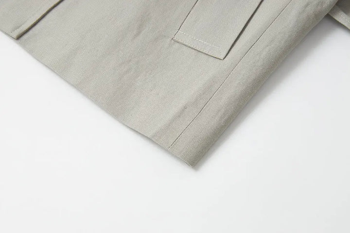 An image of a   S44879 Double Breasted High Neck Jacket by  Mirra Masa