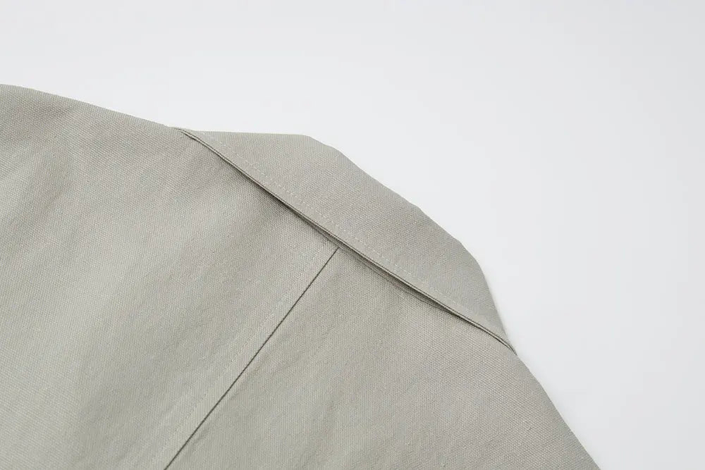 An image of a   S44879 Double Breasted High Neck Jacket by  Mirra Masa