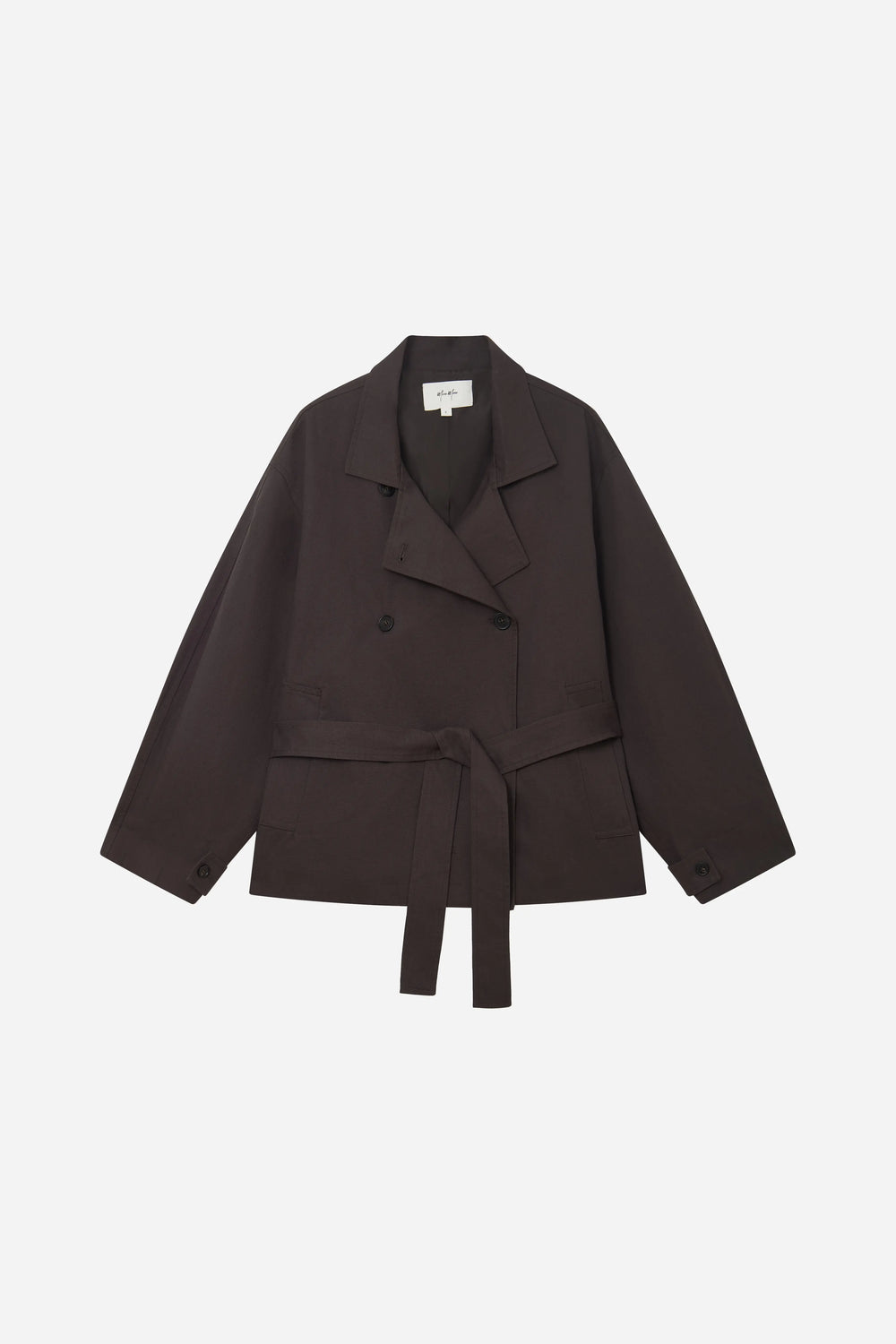 An image of a   S44879 Double Breasted High Neck Jacket by  Mirra Masa