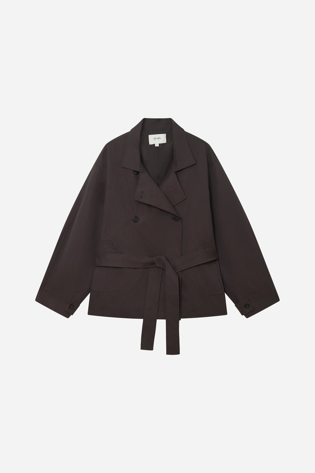 An image of a   S44879 Double Breasted High Neck Jacket by  Mirra Masa