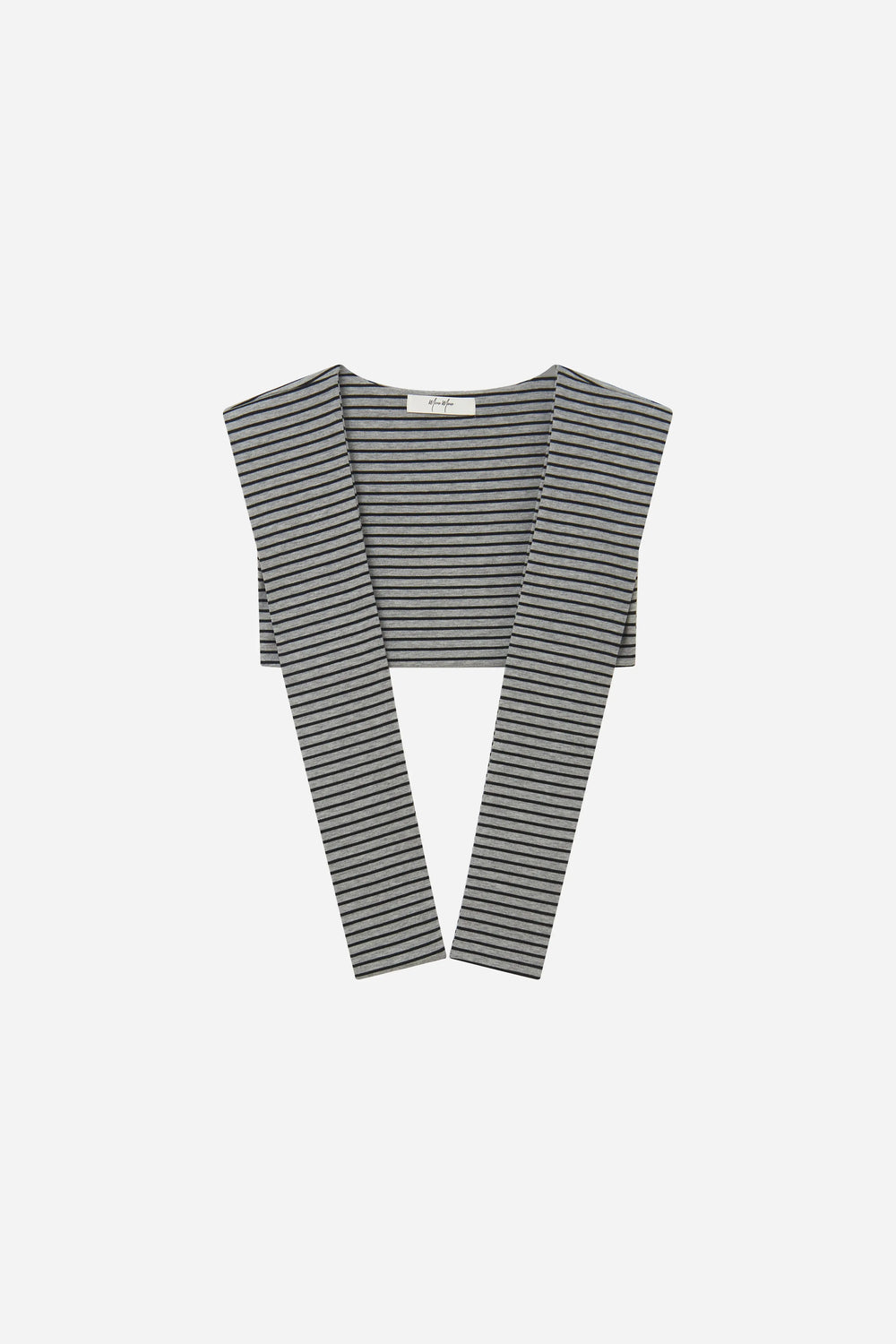 An image of a   S59204 Striped Mock-Sweater Shoulder Wrap by  Mirra Masa