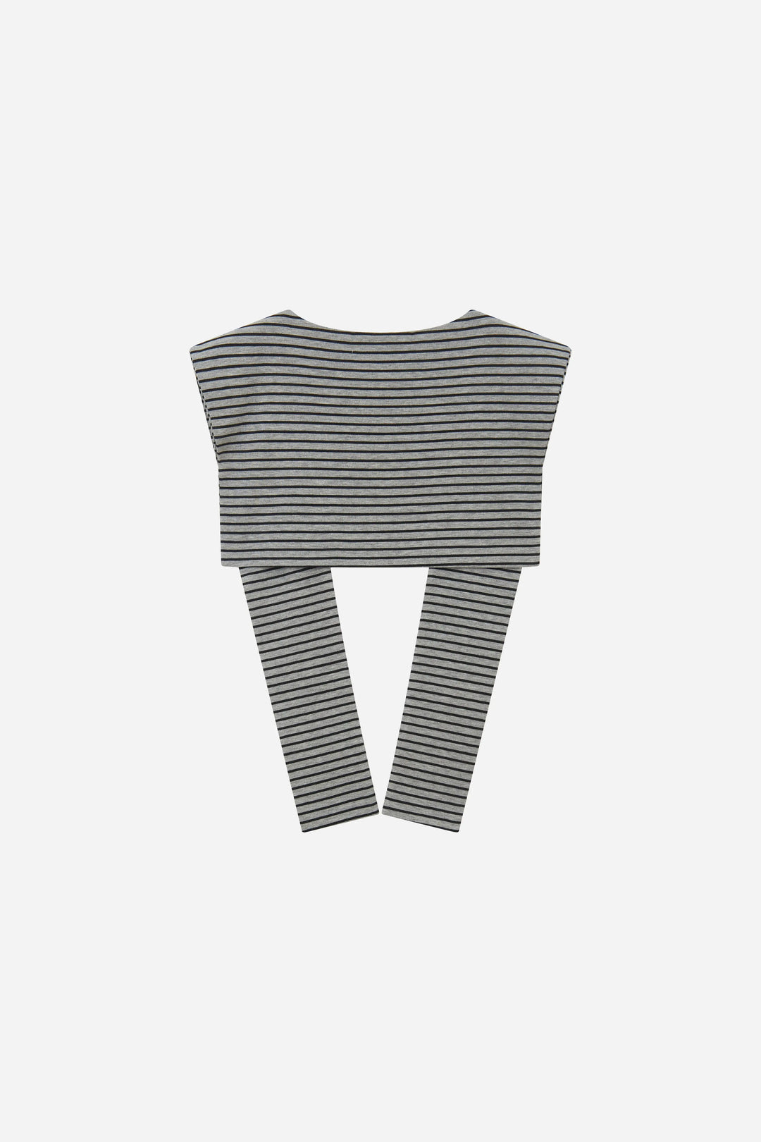 An image of a   S59204 Striped Mock-Sweater Shoulder Wrap by  Mirra Masa