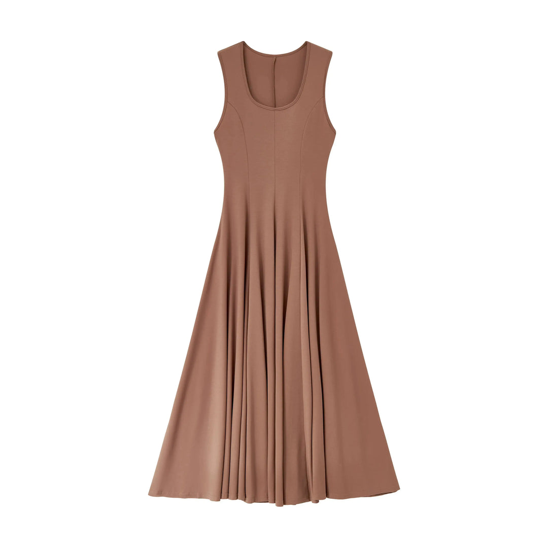 An image of a   SK3Y7M6 Scoop Neck A-Line Dress by  Mirra Masa