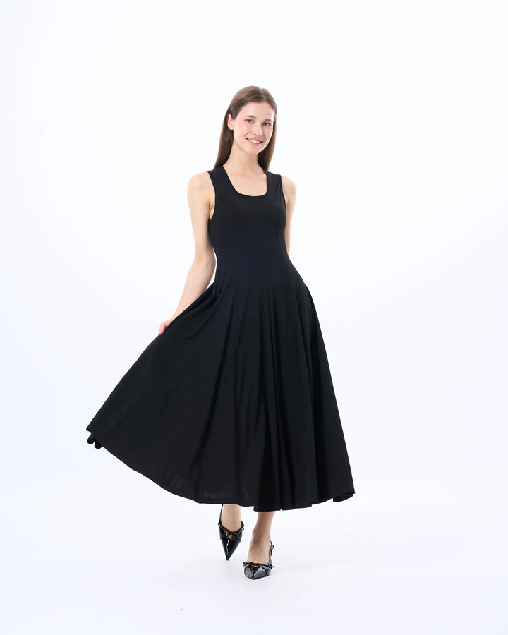 An image of a   SK3Y7M6 Scoop Neck A-Line Dress by  Mirra Masa