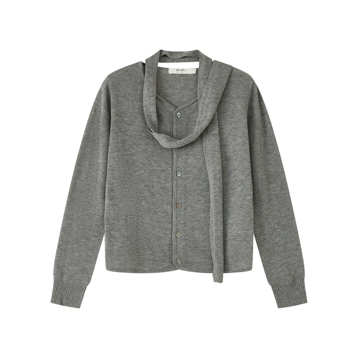 An image of a  Gray-One-Size SW3L2S6 Wool Blend Knit T-Shirt by  Mirra Masa