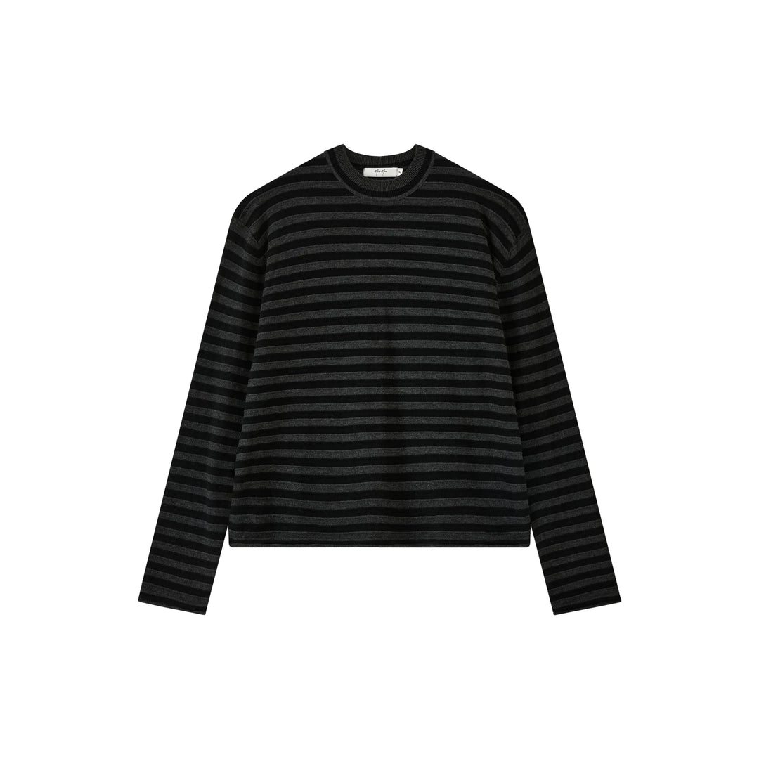 An image of a   SWO07S6 Stripe Wool Blend Long-Sleeve by  Mirra Masa