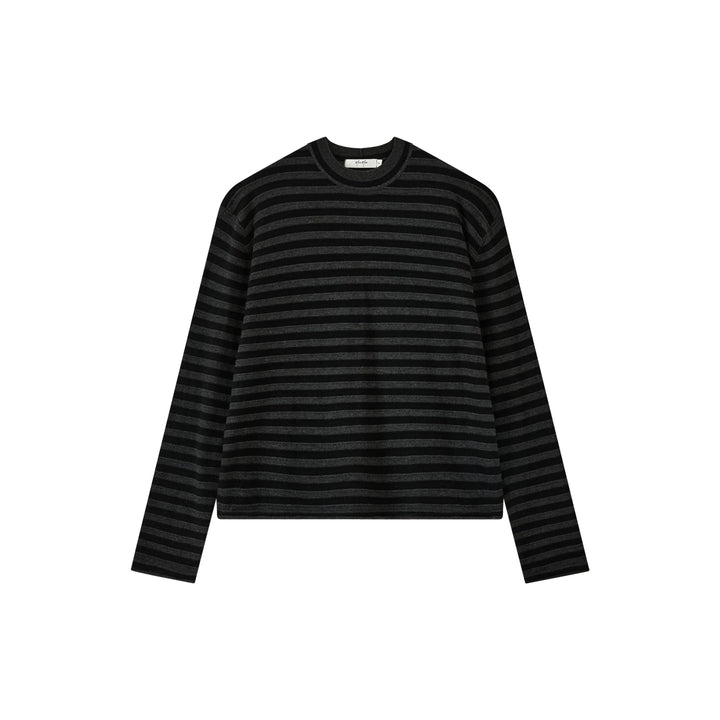 An image of a   SWO07S6 Stripe Wool Blend Long-Sleeve by  Mirra Masa