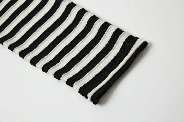 An image of a   SWO07S6 Stripe Wool Blend Long-Sleeve by  Mirra Masa