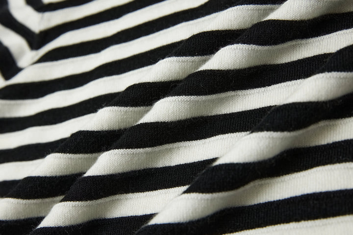 An image of a   SWO07S6 Stripe Wool Blend Long-Sleeve by  Mirra Masa