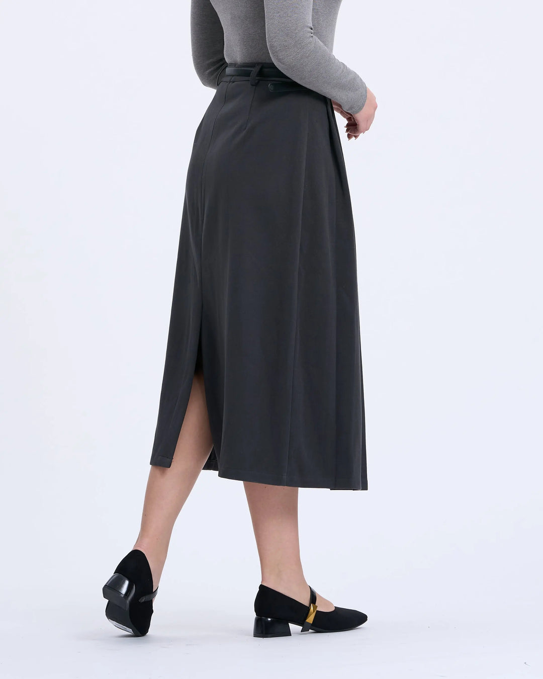 An image of a   T17 Side-Pleated Skirt by  Mirra Masa