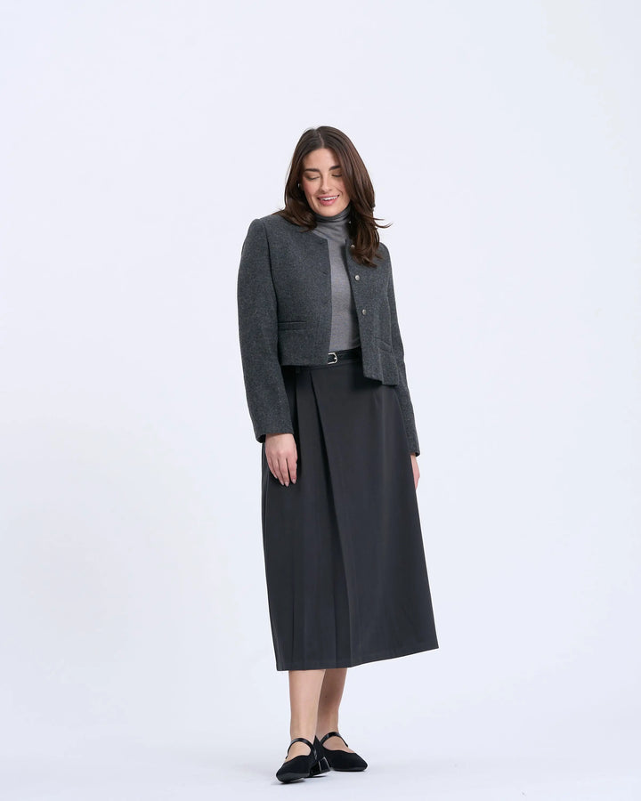 An image of a   T17 Side-Pleated Skirt by  Mirra Masa