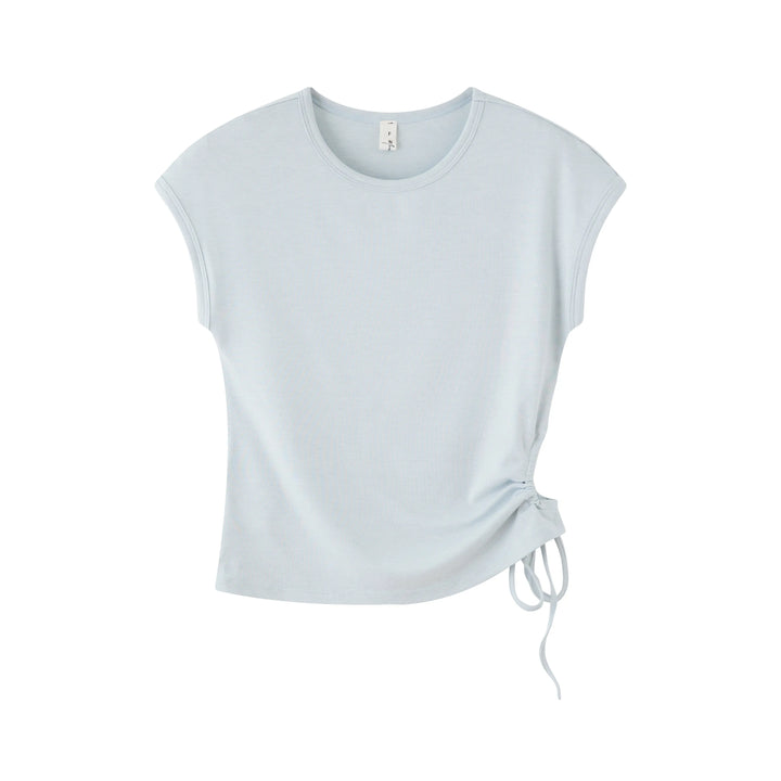 An image of a  Blue-One-Size T5537 Short Sleeve Top by  Mirra Masa