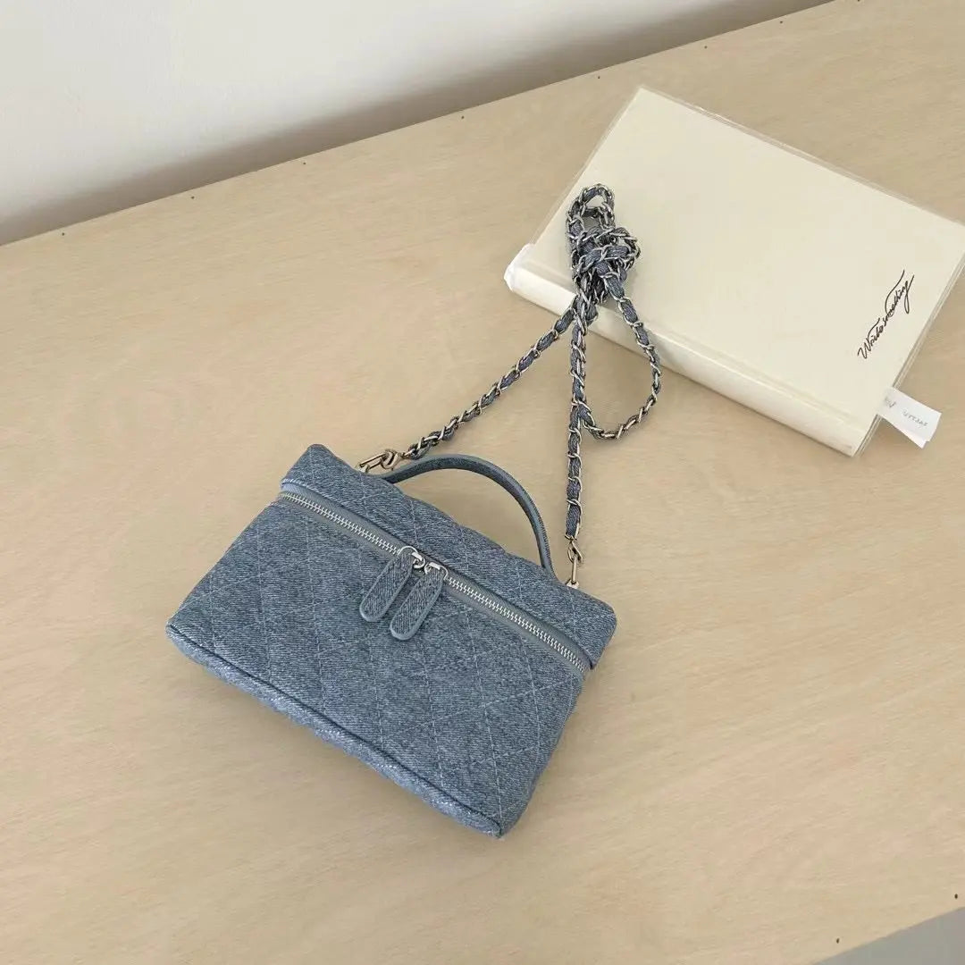 An image of a   TF2729 Denim Crossbody Bag by  Mirra Masa