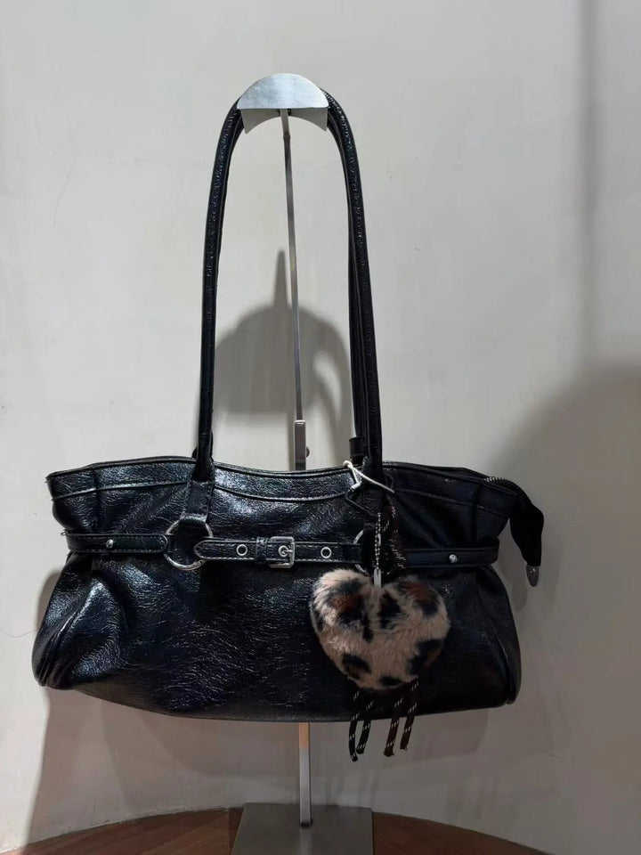 An image of a   TF3004 Ring-Detail Vegan-Leather Shoulder Bag by  Mirra Masa