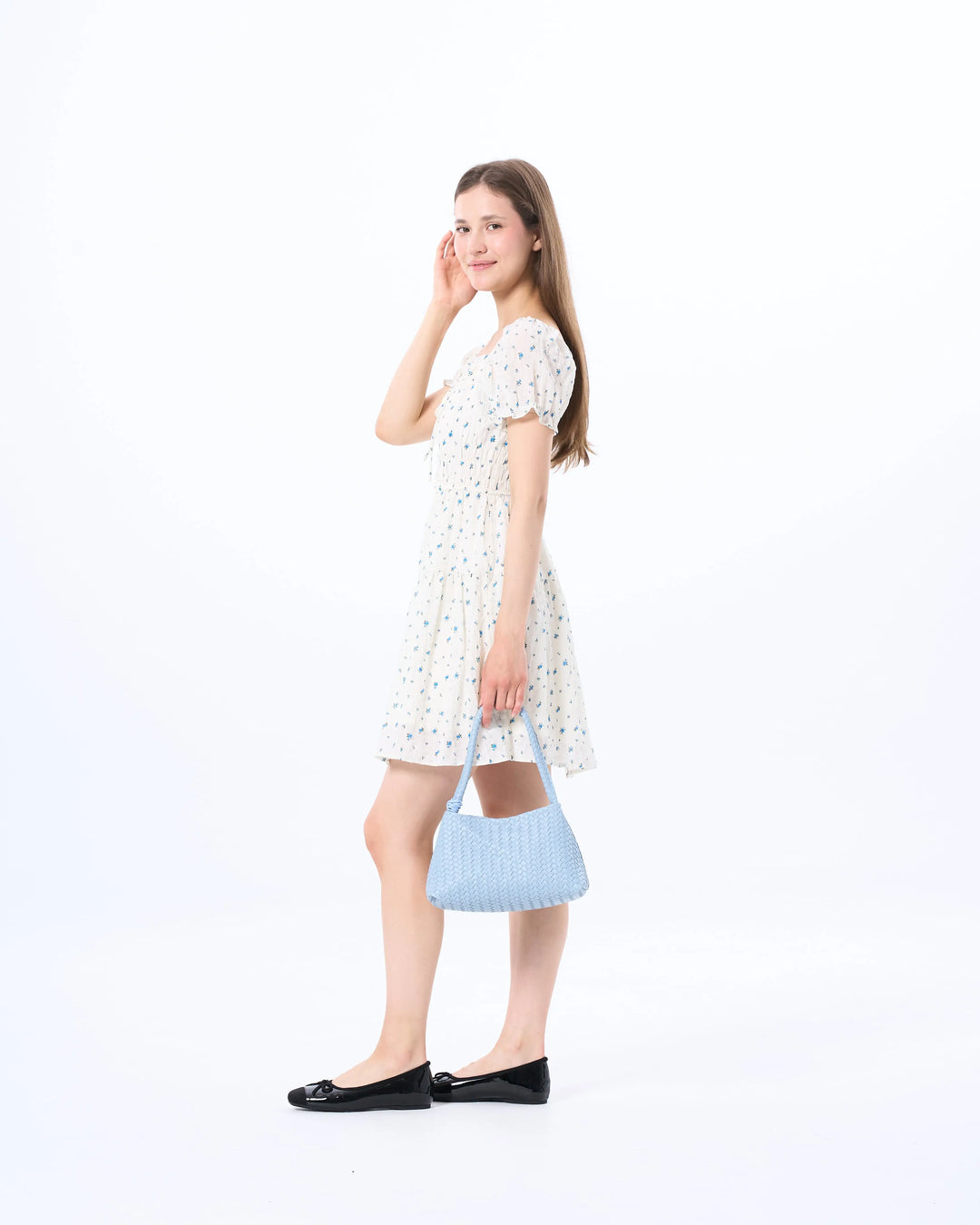 An image of a  Light Blue TF3296 Quilted Vegan Leather Bag by  Mirra Masa
Color_Light Blue