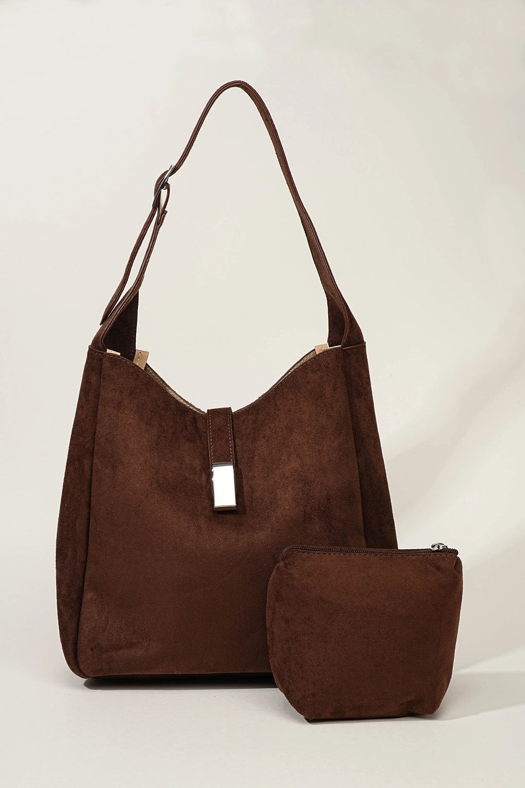 An image of a   TF5806 Suede Hobo Bag by  Mirra Masa