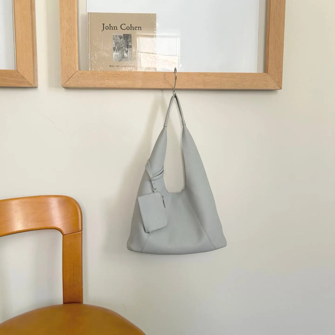 An image of a  Blue-Vegan-Leather TF9047 Hobo Bag by  Mirra Masa
