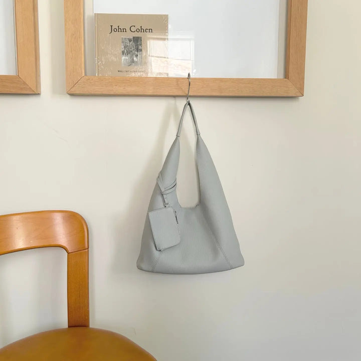 An image of a  Blue-Vegan-Leather TF9047 Hobo Bag by  Mirra Masa