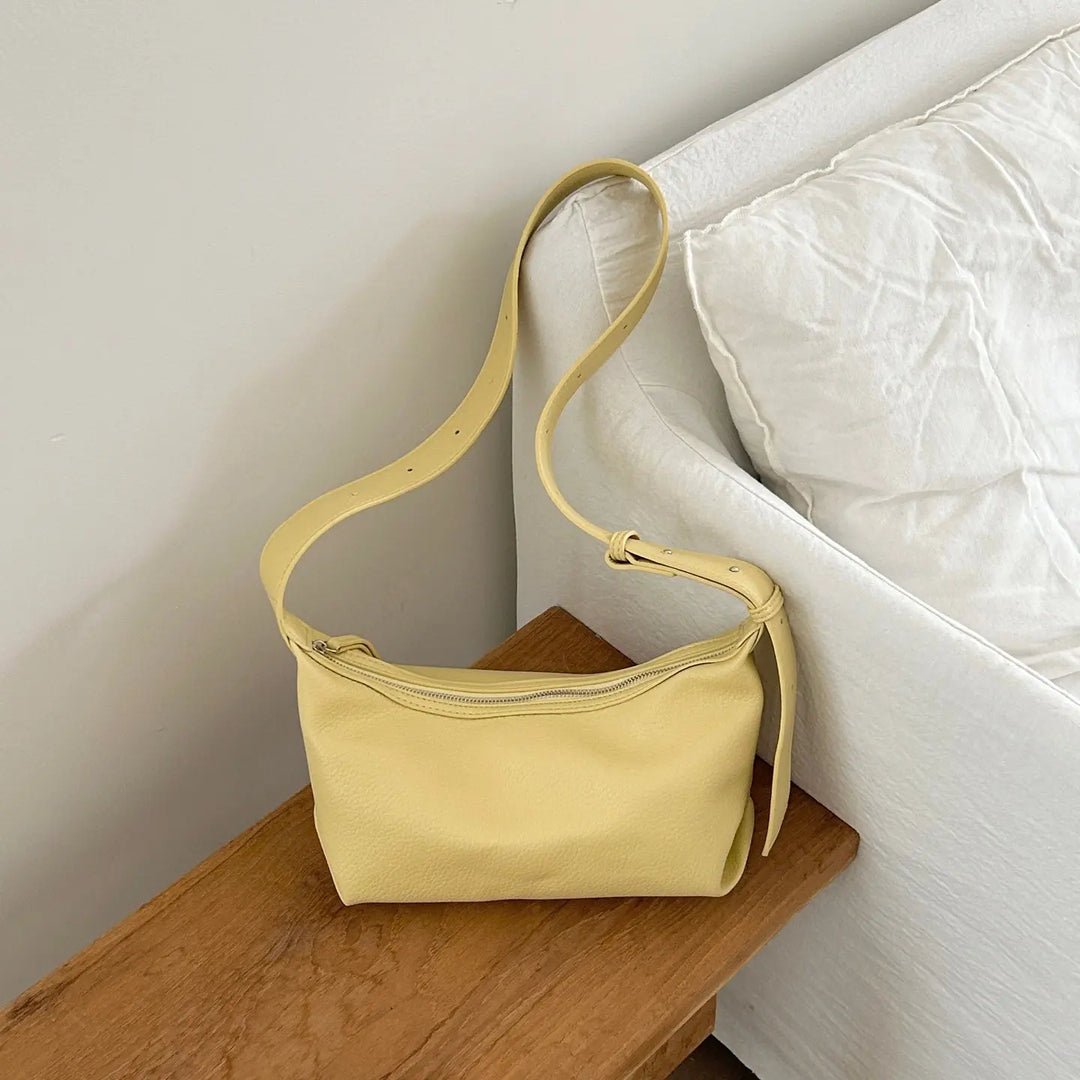 An image of a  Yellow-Vegan-Leather TF9069 Shoulder Bag by  Mirra Masa
