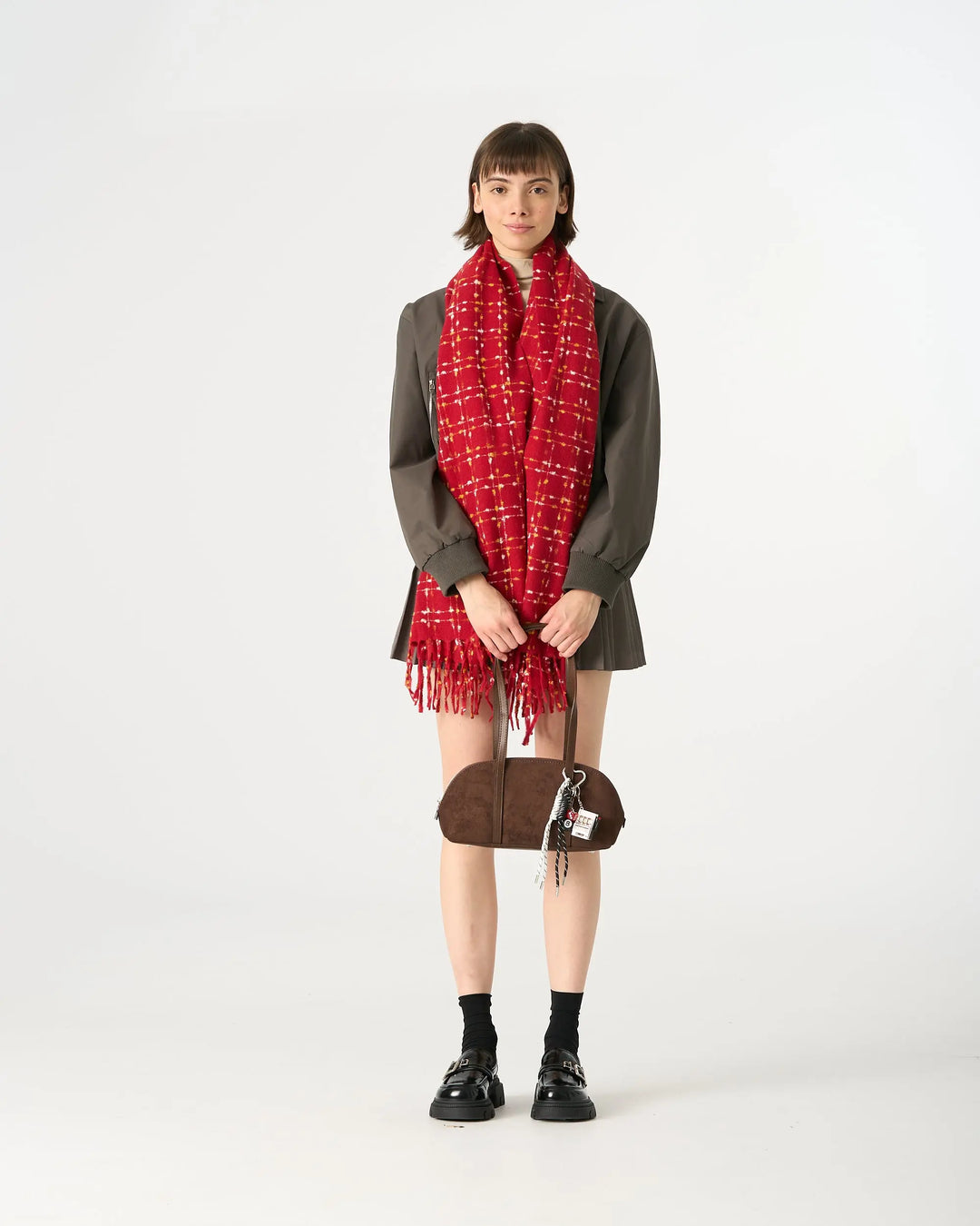 An image of a   TF9101 Suede Shoulder Bag by  Mirra Masa