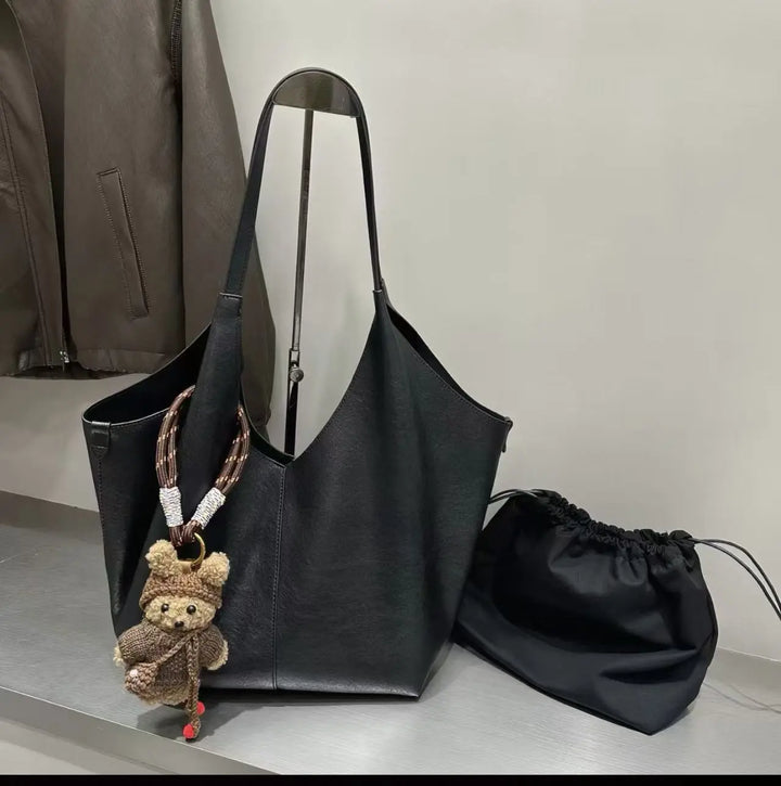 An image of a   TF9279 Genuine Leather Slouchy Tote by  Mirra Masa