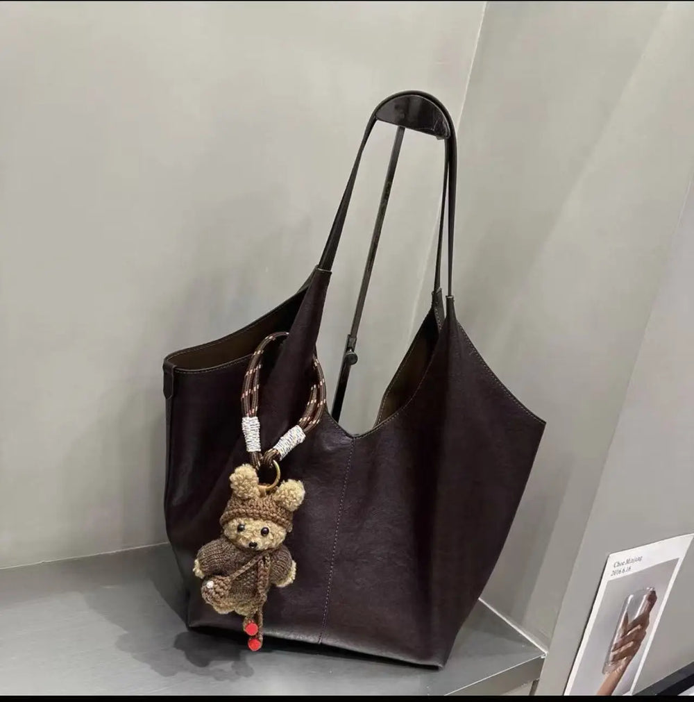 An image of a   TF9279 Genuine Leather Slouchy Tote by  Mirra Masa