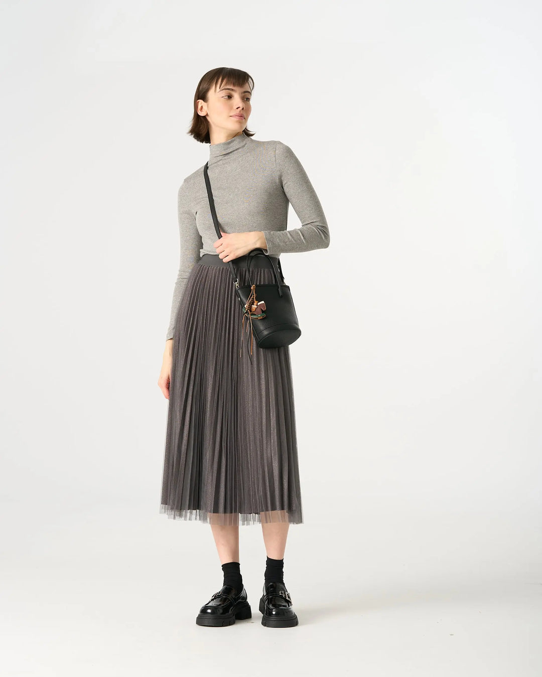 An image of a   TF9699 Leather Bucket Handbag by  Mirra Masa