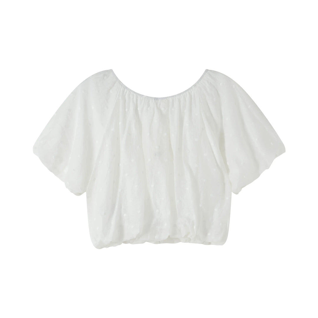 An image of a   TS08QM6 Laced Off-Shoulder Blouse by  Mirra Masa