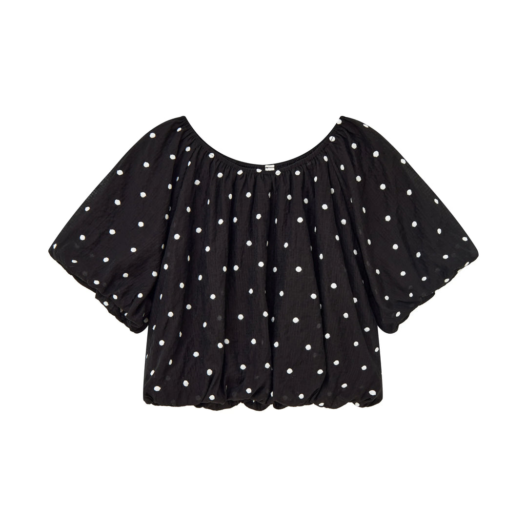 An image of a  Black-Medium TS08QM6 Laced Off-Shoulder Blouse by  Mirra Masa