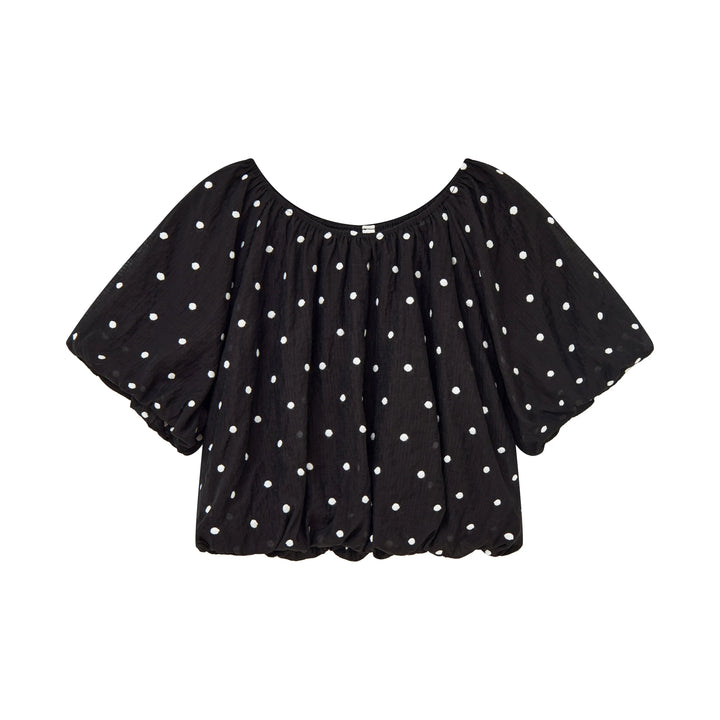 An image of a  Black-Medium TS08QM6 Laced Off-Shoulder Blouse by  Mirra Masa