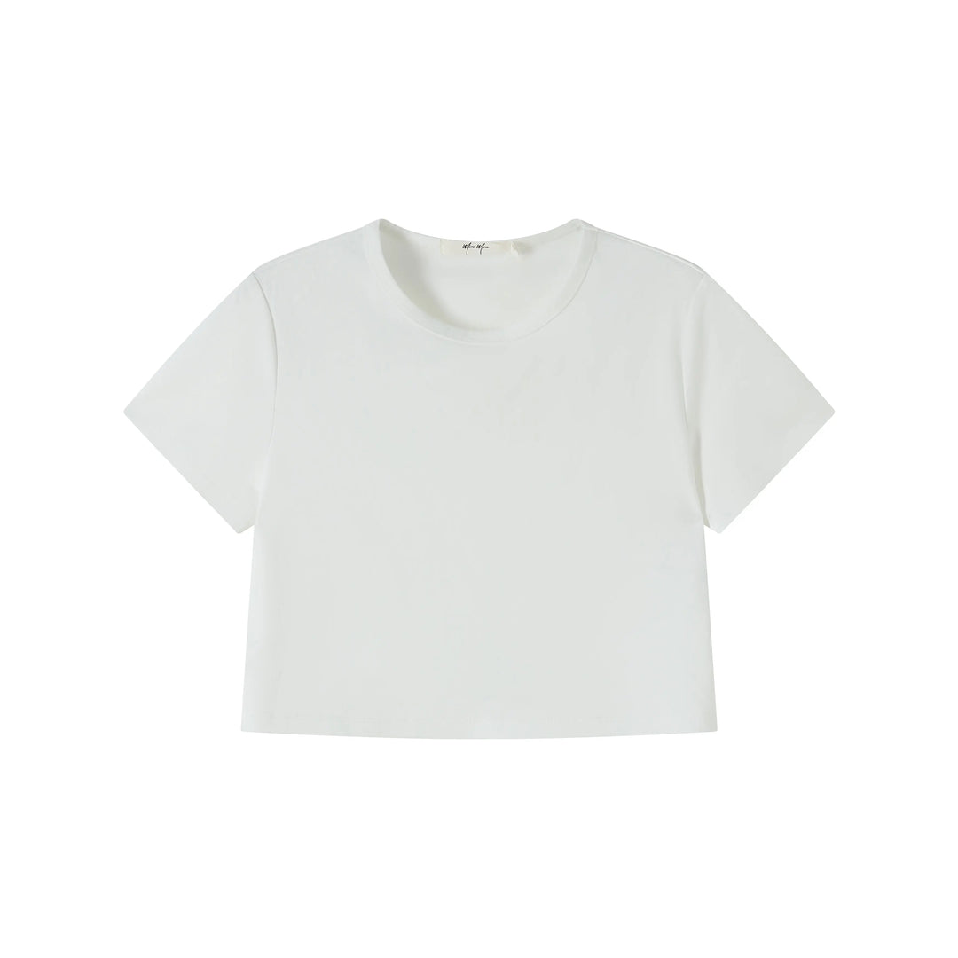 An image of a   TSJ70M6 Cropped T-Shirt by  Mirra Masa