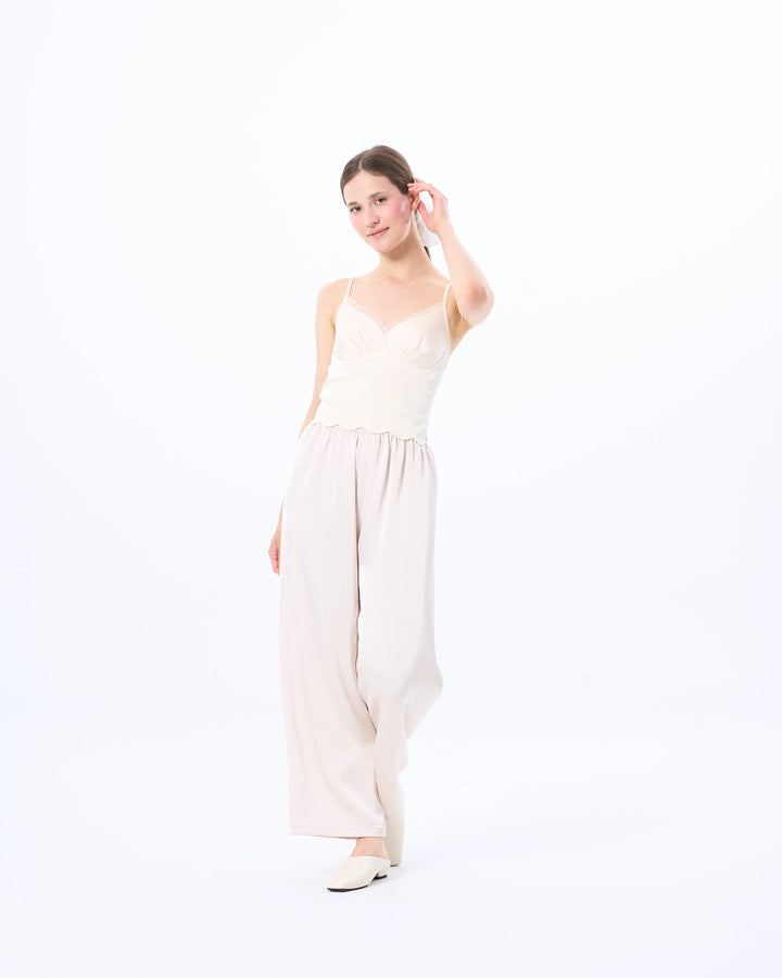 An image of a  Almond / Medium TT8G4M6 Padded and Fitted Cami Top by  Mirra Masa