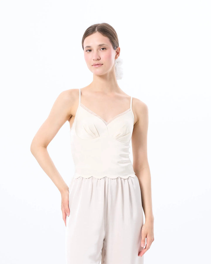 An image of a   TT8G4M6 Padded and Fitted Cami Top by  Mirra Masa