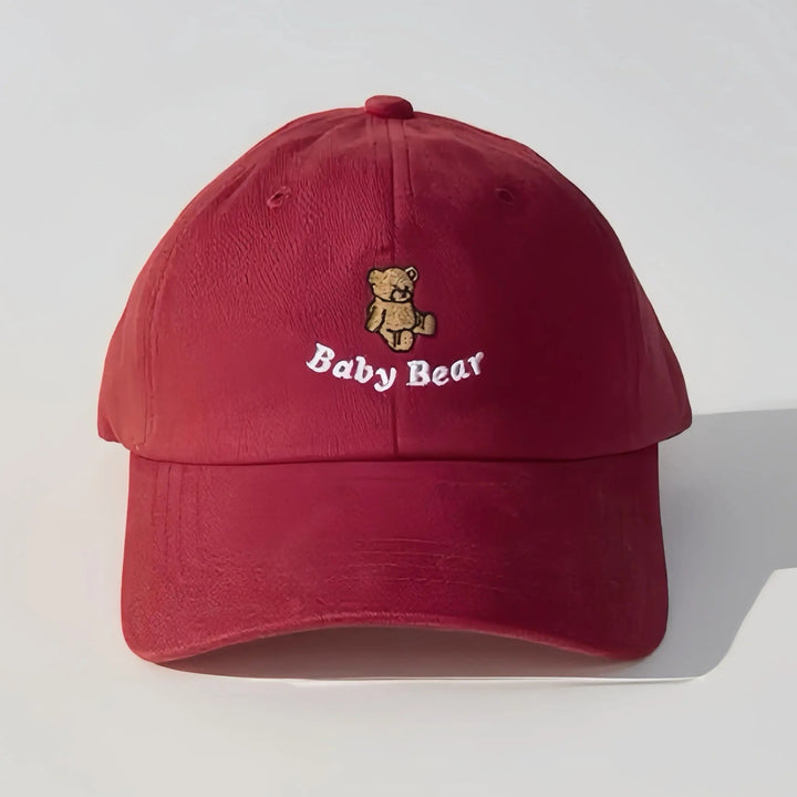 An image of a   Teddy Bear Embroidered Baseball Cap by  Mirra Masa