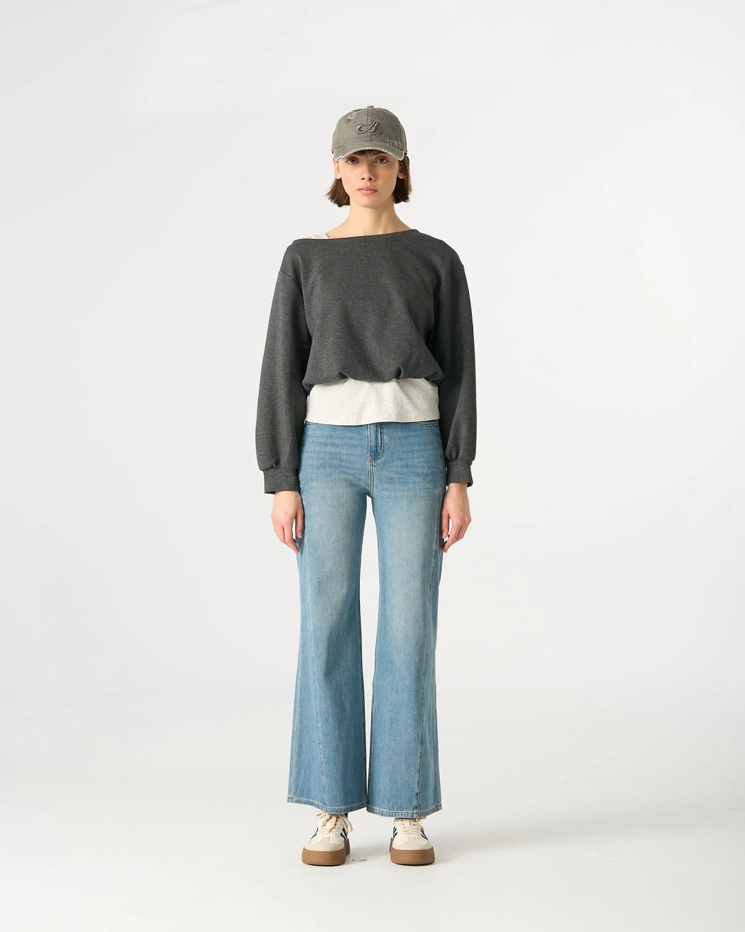 An image of a   Vintage Washed A Embroidered Cap by  Mirra Masa